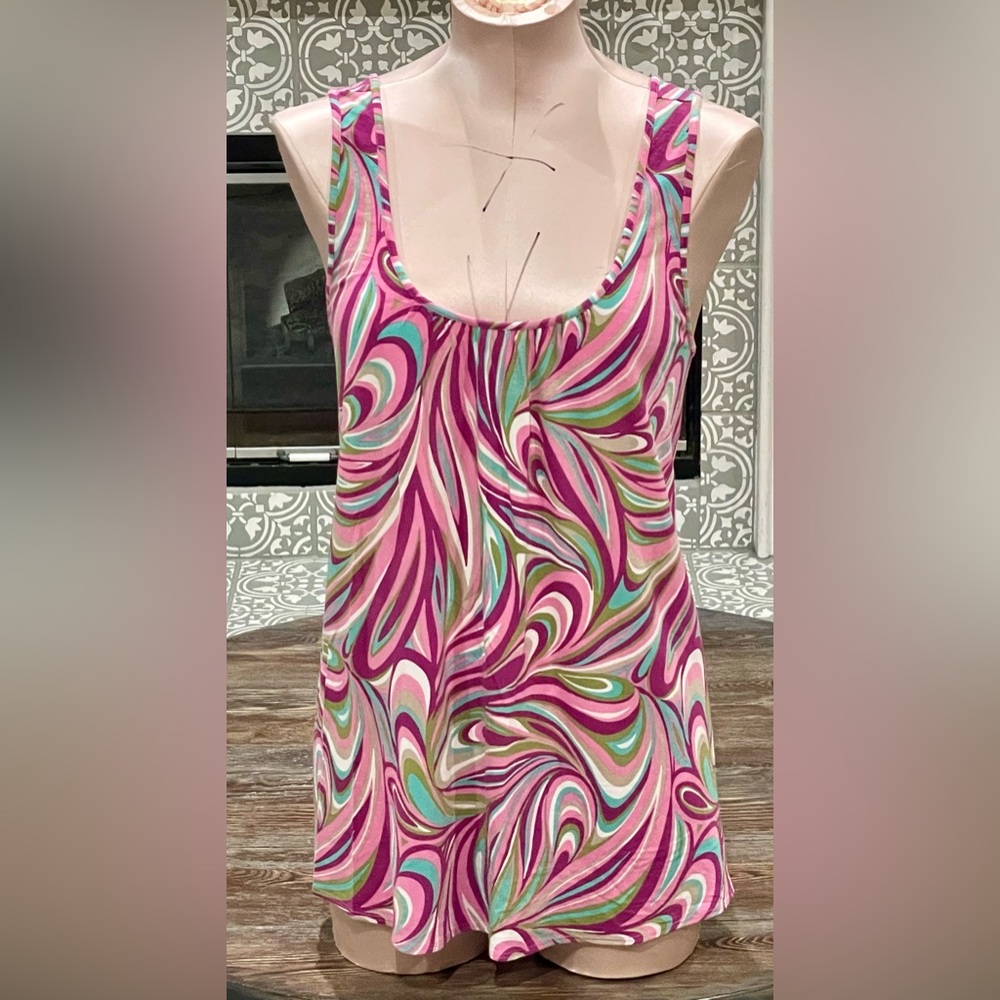 Tommy Bahama Pink Swirl Print Tank Top
